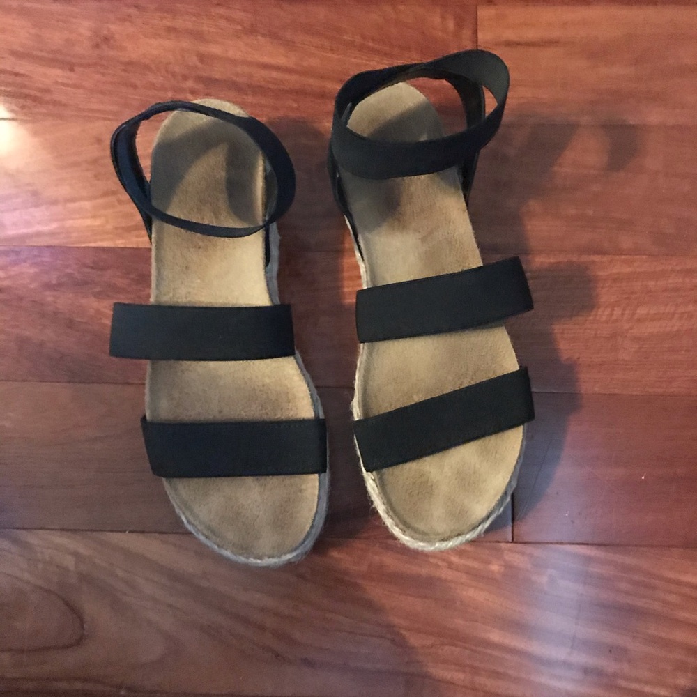 Steve Madden Black Espadrille Sandals